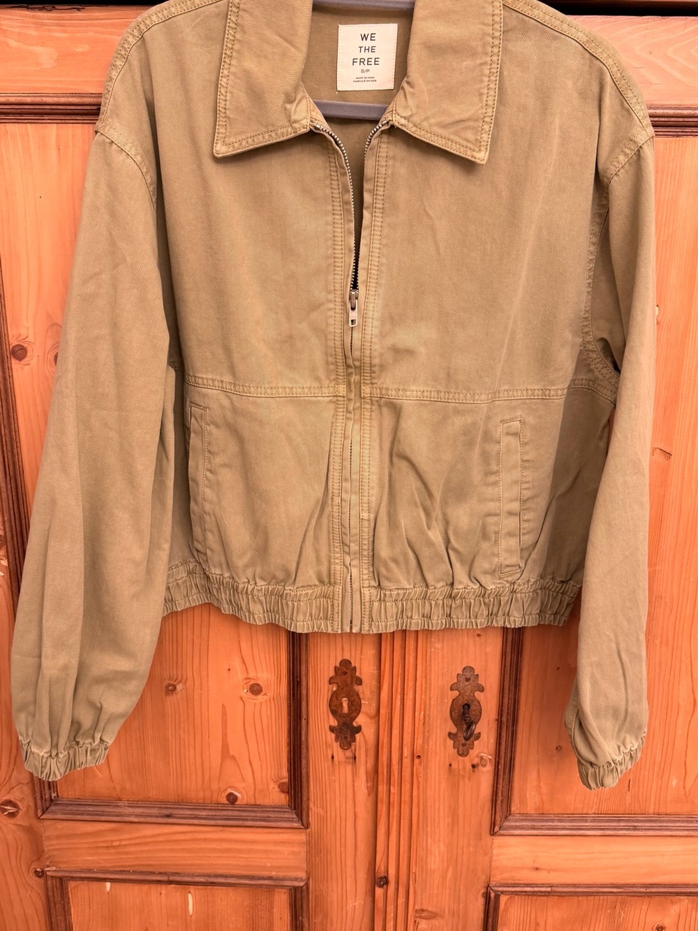NWOT We The Free Light Olive Zip Bomber Jacket